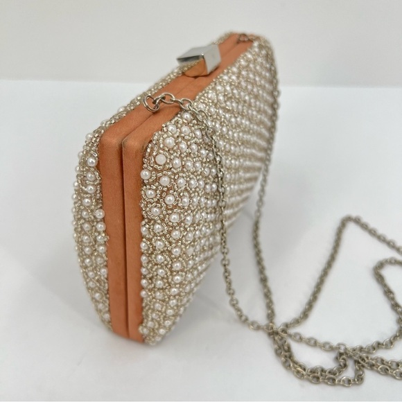 Rosantica Santi Beaded Imitation Pearl Chain Clutch Bag Purse - Picture 5 of 12